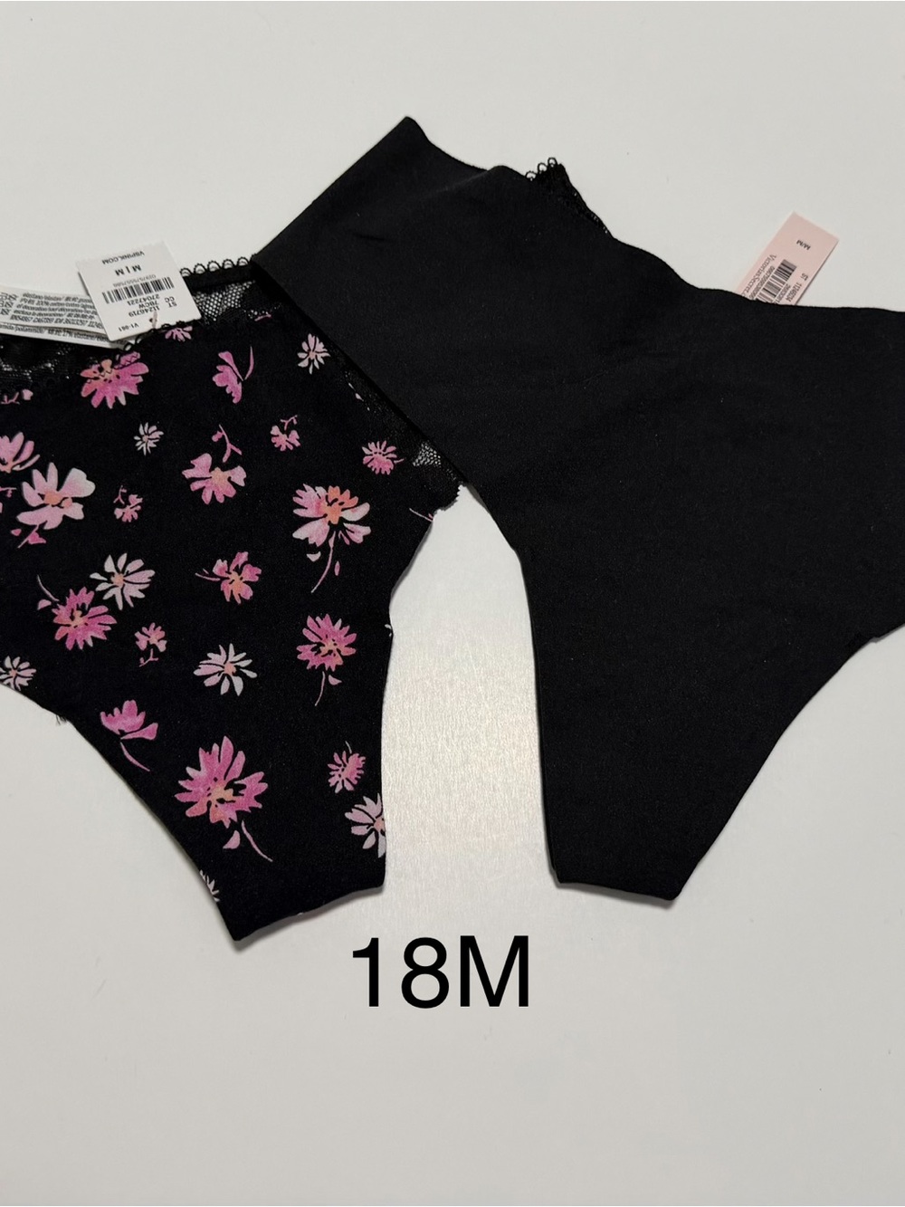 Black Floral & Solid High-Waist no show panties - 2-Pack